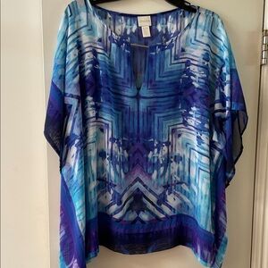 Chico's Vibrant Blue and Purple Tunic